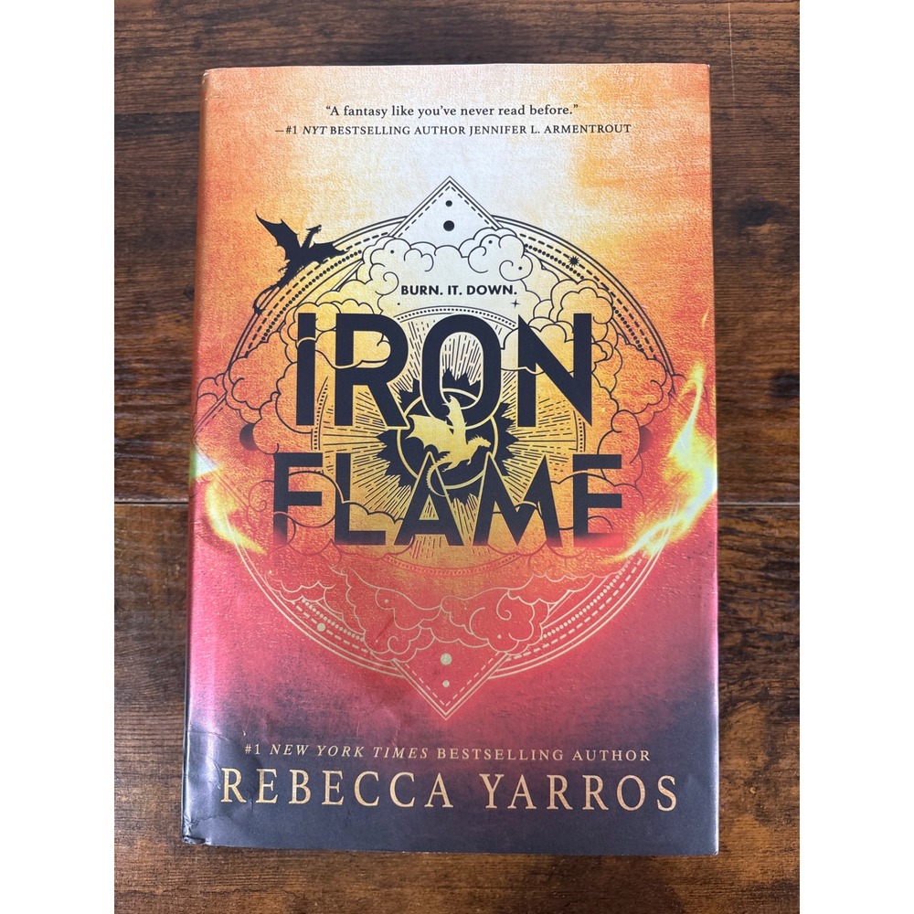 Iron Flame Rebecca Yarros First Edition Hardcover Black Sprayed Edges Book 2